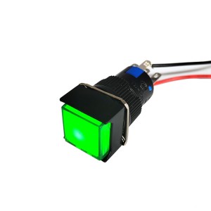 빨간색/녹색 12VDC LED 램프 5핀 푸시 버튼 스위치 5A 250VAC 15mm 장착 구멍