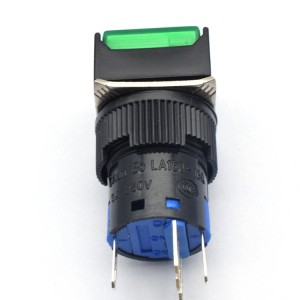 Uhie/Green 12VDC LED Lamp 5 PIN Push Button Gbanwee 5A 250VAC 15mm Nkwanye oghere