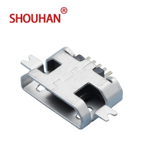 HOT SALE USB connector micro 2 pin SMD USB connector female part sink plate1.0 miniature socket usb