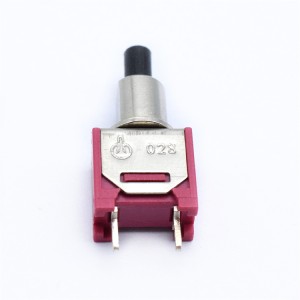 5A 125V Prepínač 2 kolíkový miniatúrny krátkodobý prepínač červený jeden s čiernym tlačidlom
