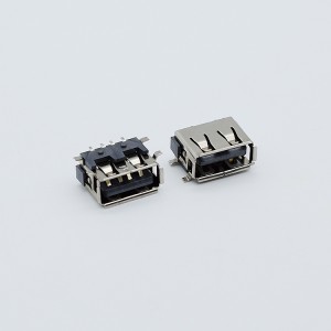 USB tengi AF 10.0 Tegund A kvenkyns sæti SMD gerð stutt líkamsvírbrún USB-innstunga 6,8 mm