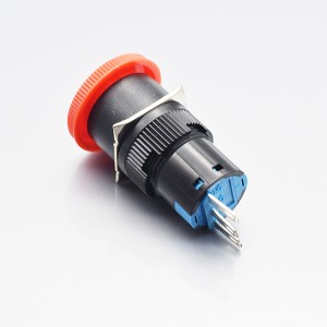LA16-11Z 5A 30VDC/3A 250VAC 3 pin switch ON OFF stop switch red head push button push button