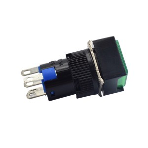 Rød/grøn 12VDC LED-lampe 5-pins trykknapkontakt 5A 250VAC 15mm monteringshuller