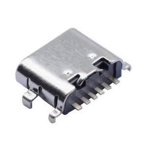 کانکتور USB زن نوع c 6PIN سینک برد PCB 0.8mm کانکتور نوع C