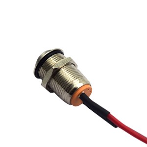 Interruttore à pulsante 12 mm Interruttore a pulsante momentaneo in acciaio inossidabile + cablaggio di fili rossi e neri da 10 cm