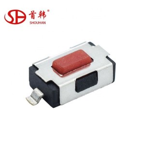 Buton silicon 6×4 roșu 2 pini 12v 50ma smd tact switch