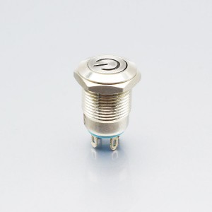 IP66 IP67 ūdensnecaurlaidīgs 12 mm garīgās pogas LED bloķēta mirkļa pogas slēdzis