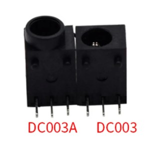 3 PIN orizzontali plug-in DC003A DC power jack b'kolonna ta 'pożizzjonament 1.3 labra ta' ġewwa tal-iċċarġjar tas-sedil DC power socket