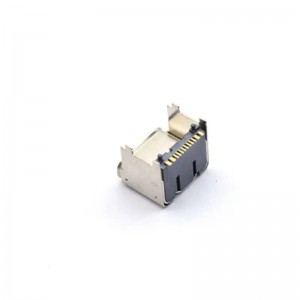 ឧបករណ៍ភ្ជាប់ភេទស្រី SMT USB Type C 16 pin កម្ពស់ 1.6mm ប្រវែង 7.95mm SMD USB C socket with position peg and spring