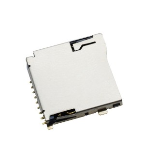 Micro SD Push SMT TF ປະເພດການເຊື່ອມໂລຫະພາຍນອກ ຊ່ອງສຽບກາດ SIM ທົນທານຕໍ່ອຸນຫະພູມສູງ