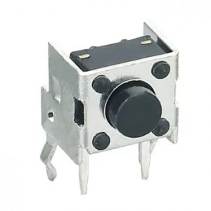 Comutator tactil 2 pini pe lateral 6x6x9 mm micro comutator tactil baza neagra cu cadru metalic