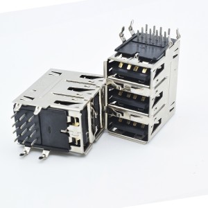 HOT SALE USB 2.0 ຕີນໂຄ້ງ 3 ຊັ້ນ port ບ່ອນນັ່ງເພດຍິງກັບ shrapnel