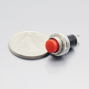 מתג כפתור לחיצה DS-314 0.5A 250V מתג אינצ'ינג 10 מ"מ ראש אדום
