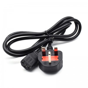 ac power cord(UK) custom nga laptop 3 PIN AC Power supply cord UK plug electrical plug power cord