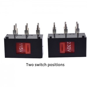 Interruptor de transferência de tensão de duas engrenagens com 6 pés dobrados, interruptor deslizante de alternância de 115V a 230V