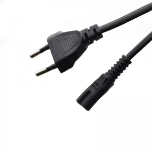 Habbee 2 pin oo xadhigga korantada ah 250V 2.5A AC Cable Cable SOCKET Wire
