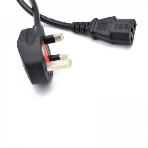 ac power cord(UK) laptop custom 3 PIN AC Xarig koronto oo UK ku xidha xadhig koronto
