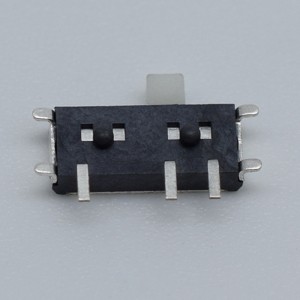Comutator glisant Mini MSK12C02 întrerupător miniatural cu mâner acrilic alb cu 7 pini