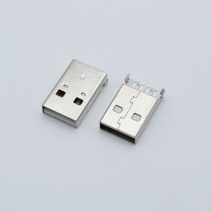 Đầu nối bồn rửa USB AM 180 độ 4 chân cắm 2.0mm 12 * 4,5 * 18,75mm USB-TYPE A Nam