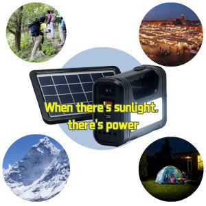 Sistem ndriçimi diellor 12W në natyrë për karikimin e telefonit Mini Sistemi i energjisë diellore me usb 5V