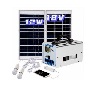 Полный комплект: Мини-система солнечной энергии для пеленания и освещения мощностью 12 Вт, 18 В с интерфейсом USB.