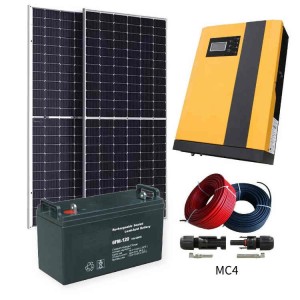 Off grid solenergisystem 1KW 2KW 3KW 4KW 5KW 10KW solcellepanelsystem med batterier for hjemmet