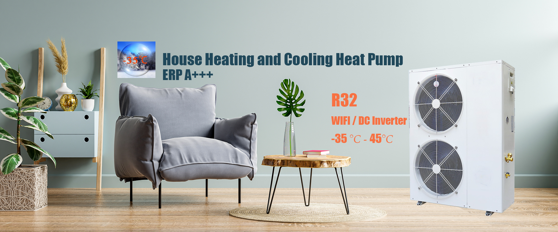 heat pump for heating and cooling 