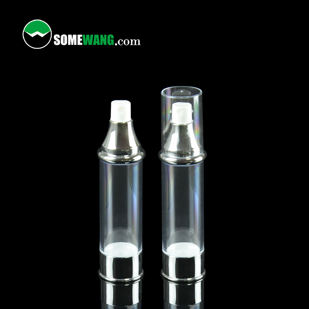 På lager Engros Tom Kosmetisk Spray Essence Lotion 20ml 30ml 50ml Som Vakuumpumpe Sølv Airless Flaske