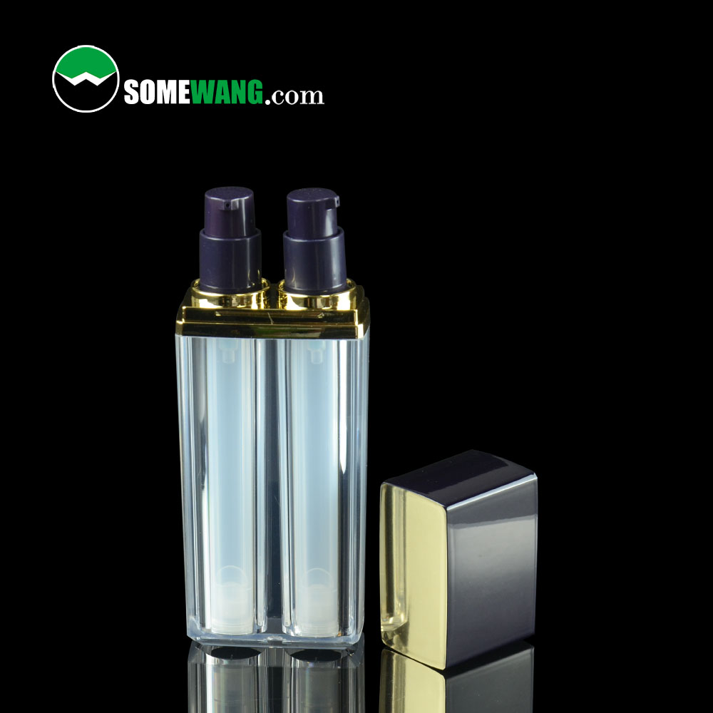 Kosmetik AS airless lotion pump 15*2ml airless dual kamar botol semprotan