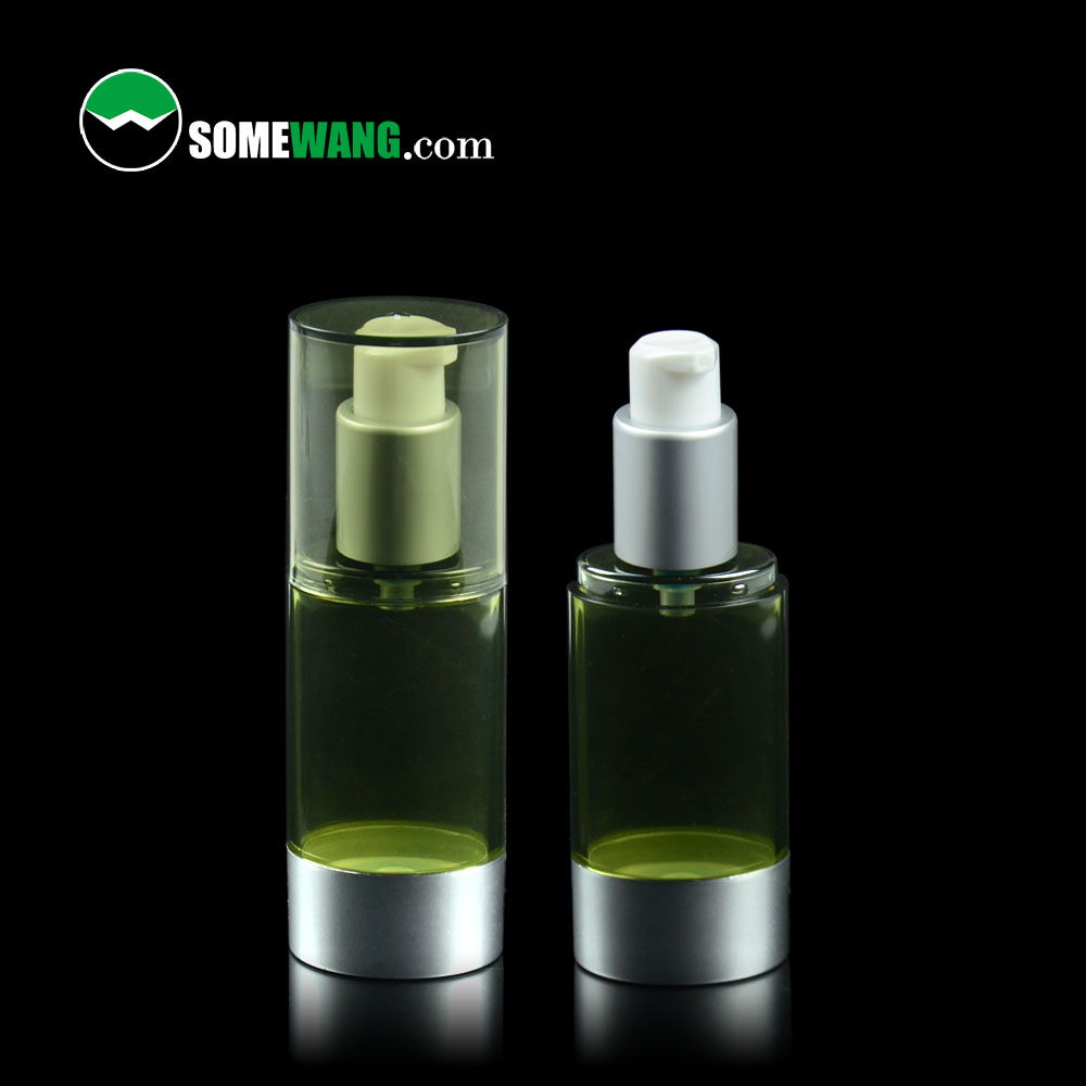 30 ml пластмасова AS зелена козметична бутилка с безвъздушна помпа фон дьо тен