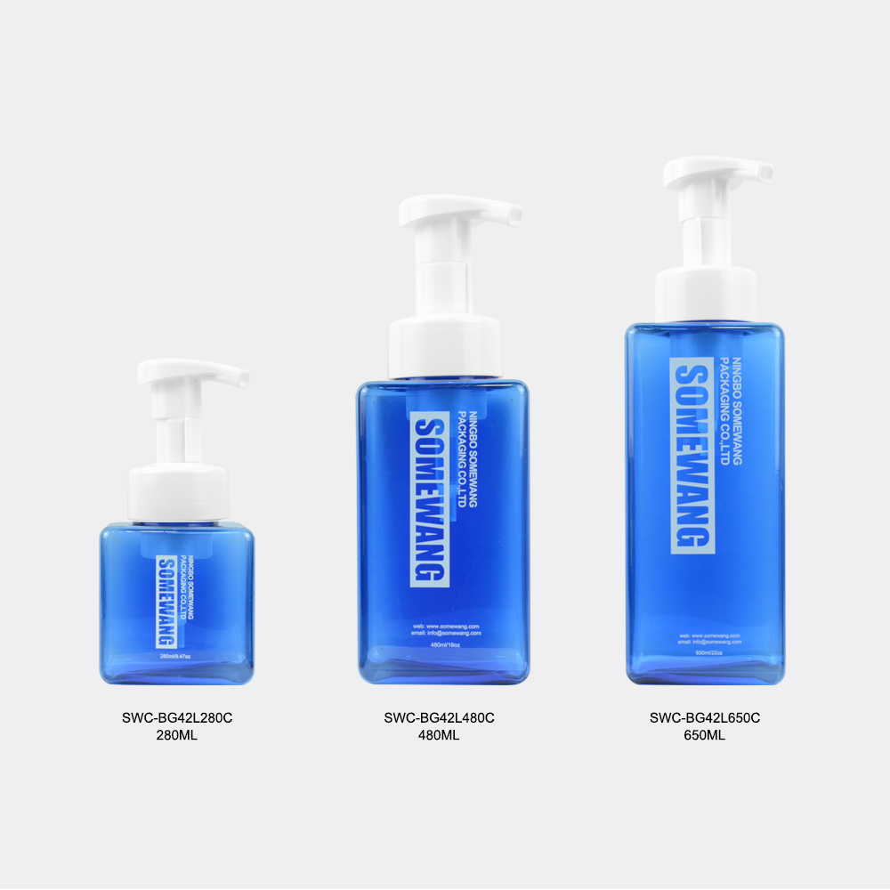 उच्च गुणवत्ता 280ml 480ml 650ml वर्ग फोम साबुन की बोतल PETG खाली कॉस्मेटिक फोमिंग बोतल
