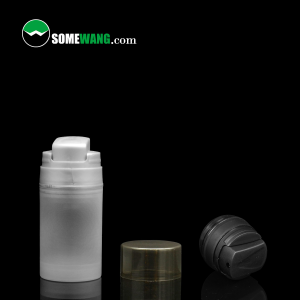 35 ml 50 ml 75 ml 100 ml 120 ml 150 ml 200 ml en gros en plastique transparent bouteille airless cosmétique avec pompe noire 30 ml