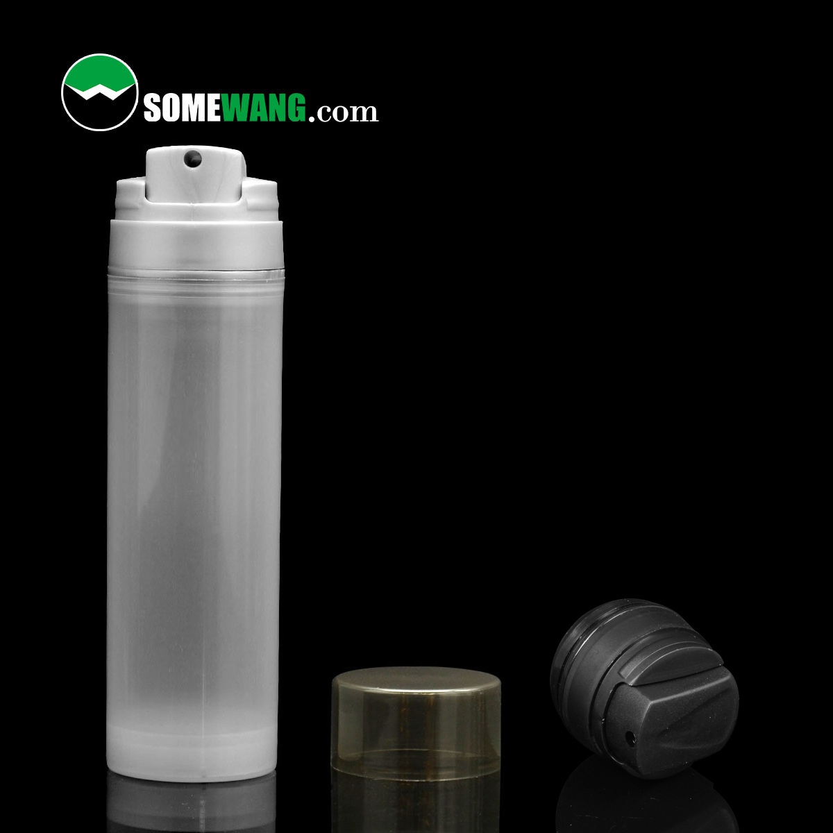 35ml 50ml 75ml 100ml 120ml 150ml 200ml Grosir plastik bening botol pengap kosmetik dengan pompa hitam 30ml