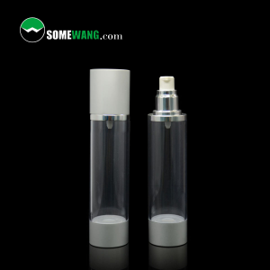 Bag-ong disenyo serum transparent airless botelya 30ml 50ml 80ml 100ml 120ml pilak cosmetic sudlanan AS pump sprayer walay hangin sudlanan