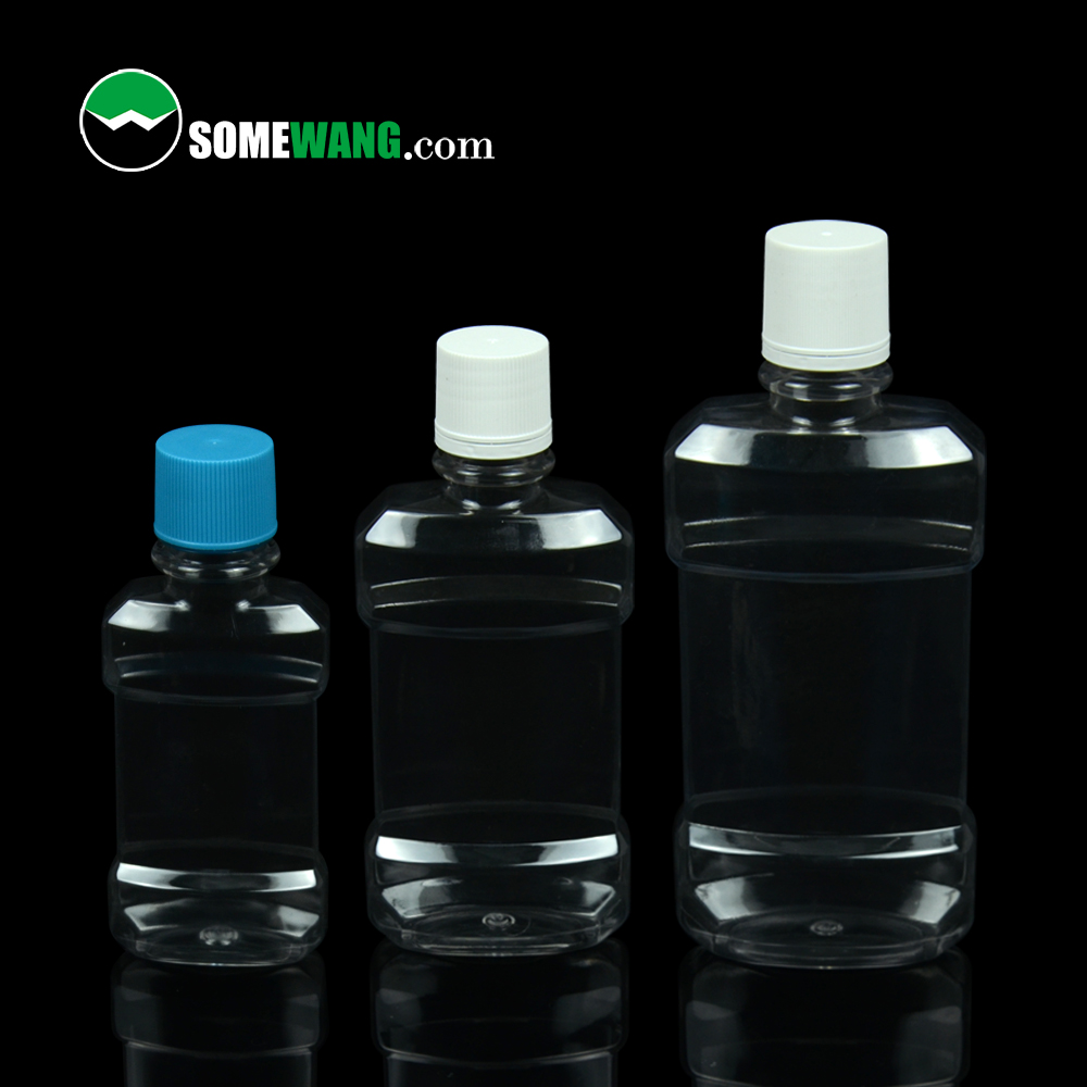 SOMEWANG Hochwertige 100 ml/250 ml/500 ml Mundpflege-Kunststoffflasche, PET-Mundwasserflasche