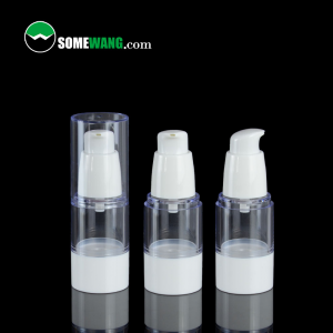 20 ml-es 30 ml-es 80 ml-es 100 ml-es 120 ml-es Clear AS Airless pumpás palackok fehér szivattyúkkal és kupakkal