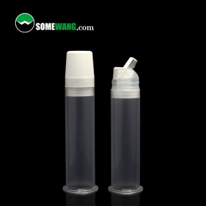 Cylinder Airless သွားတိုက်ဆေး သိုလှောင်မှု ပုလင်းများ 120ml Airless Pump သွားတိုက်ဆေး အဖုံးပါသော ကွန်တိန်နာ