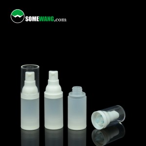 Gratis prøve hvid 15 ml 20 ml 30 ml 50 ml luftløs pumpeflaske Kosmetisk, plastik PP luftløs lotionpumpeflaske