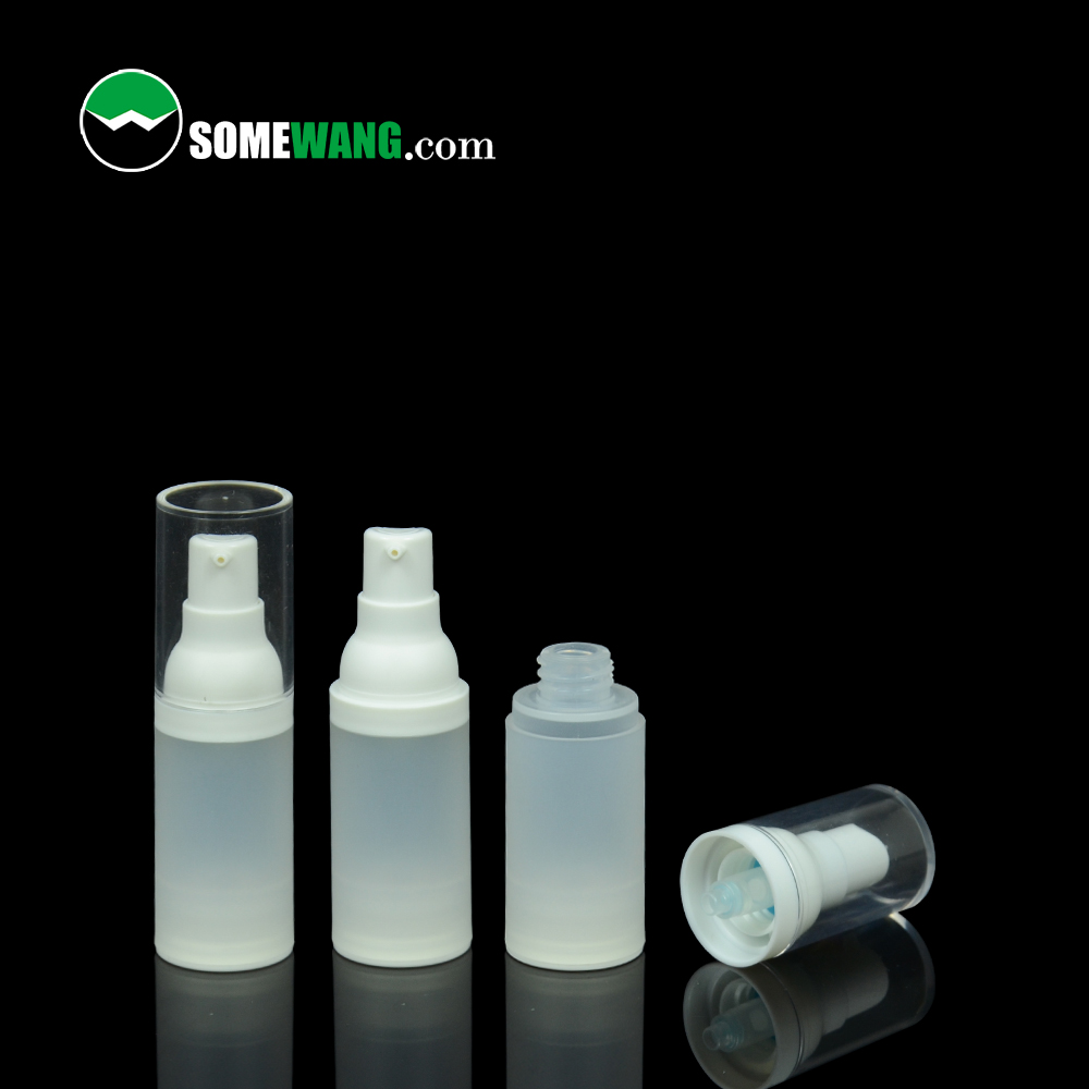 Brezplačni vzorec bele 15 ml 20 ml 30 ml 50 ml stekleničke brezzračne črpalke kozmetične, plastične PP stekleničke črpalke brezzračnega losjona
