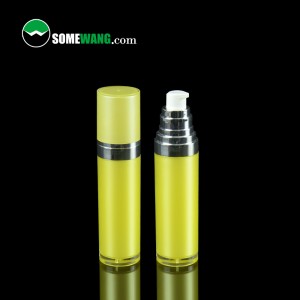 လက်ကား acrylic 15ml 30ml Slik-screen Printing Clear serum Airless lotion cosmetic Bottle with uv coating Pump Sprayer