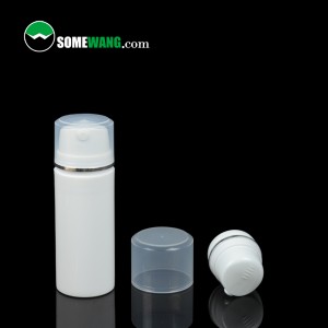 Miljeufreonlik Wite Pp Plastic Skin Cosmetic Packaging Container Serum Lotion 30ml 50ml 80ml 100ml 120ml 150ml Airless Pump Bottle