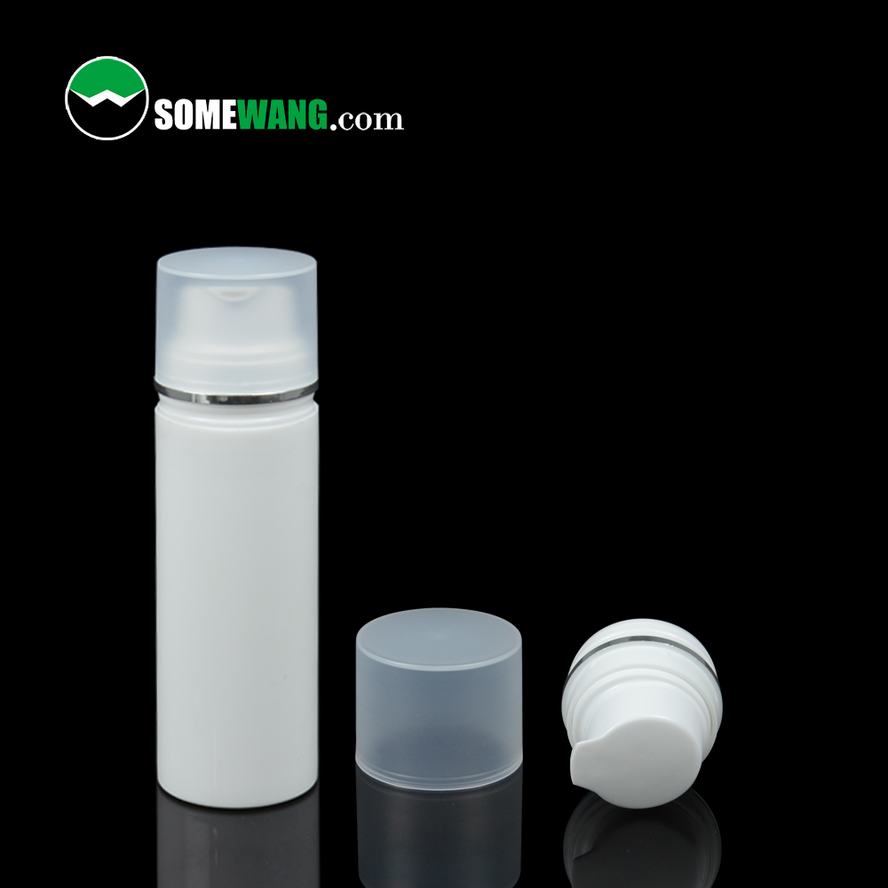 30ml/50ml/80ml/100ml/120ml/150ml Pp Airless Botelya Puti nga Baby Lotion Airless Pump Bottles Plastic Cosmetic Package