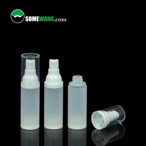 नि: शुल्क नमूना सफेद 15ml 20ml 30ml 50ml वायुहीन पंप बोतल कॉस्मेटिक, प्लास्टिक पीपी वायुहीन लोशन पंप बोतल