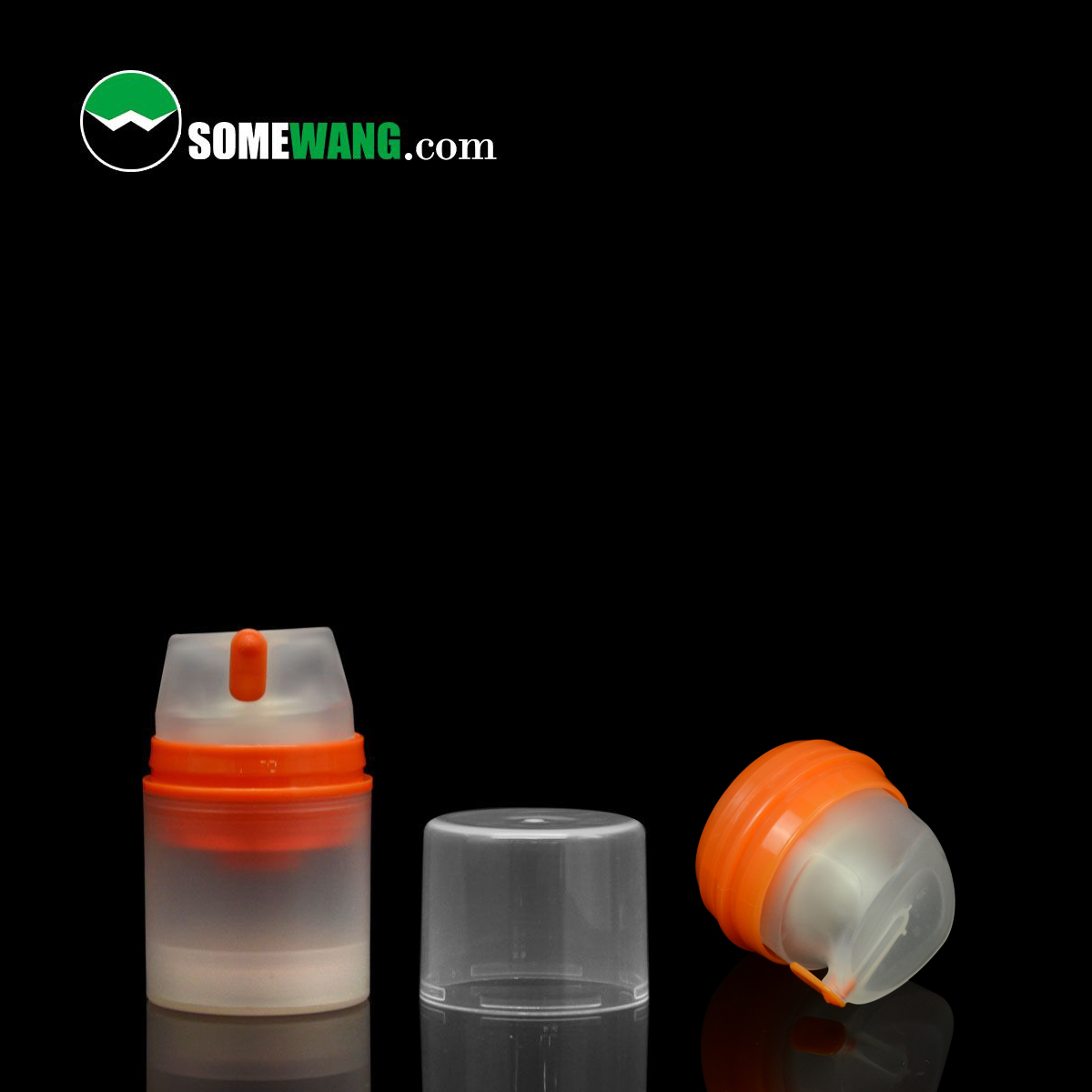 Cylindrical 35ml အရောင်များ PP ပလပ်စတစ် Airless Pump ပုလင်း Snap Lotion Pump