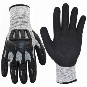 HPPE resistente al corte CE nivel 5 guantes de impacto anti-corte con recubrimiento de palma de pu baratos