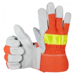 Cowhide Fireman Fire Proof Leather Garden Gloves Flame Retardant Wear Protection Safety Welding Gloves