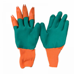Huishoudelijke Groothandel Custom Vrouwen Groene Plastic Klauwen Latex Beschermende Uitrusting Tuinieren Handschoenen Met Klauwen