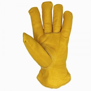 Tople zaštitne kožne rukavice za zavarivanje na otvorenom, s toplim logotipom Krava Split Yellow Garden