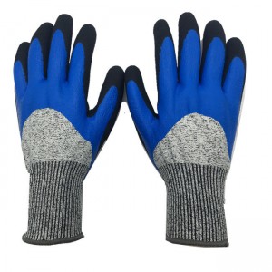Dakong Pagkupot sa HPPE Glass Fiber Construction Cut Resistant Level 5 Nitrile Coated Protective Safety Gloves