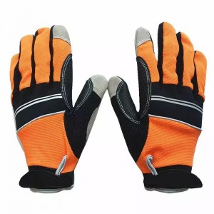 Factory Direct Custom Construction Mechanic Silicone Palm Anti Slip Machine Protective Safety Work Gloves